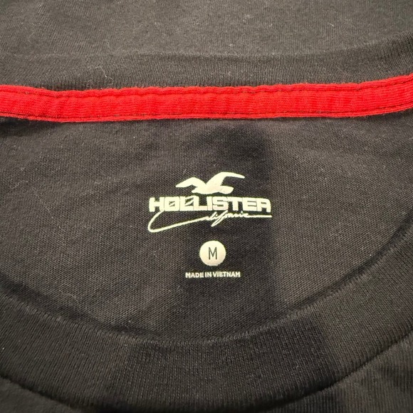 Hollister California Black Graphic Logo T Shirt Crew Neck Mens - Picture 4 of 4